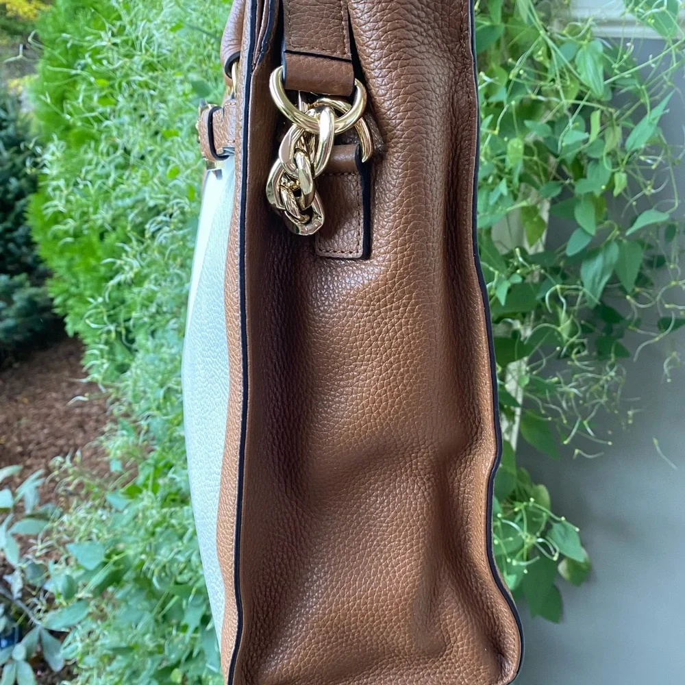 Michael Kors Tan and Cream Tote Bag
